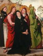 Juan de Borgona The Virgin, Saint John the Evangelist, two female saints and Saint Dominic de Guzman. Sweden oil painting artist